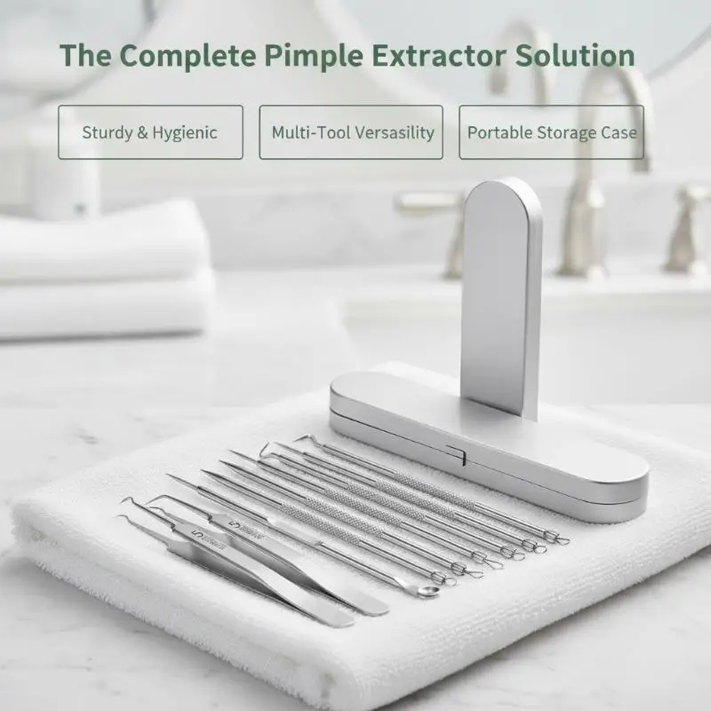 Precision Blackhead Tweezers & Removal Needles Pore Deep Cleanser Facial Skin Care Beauty Tools