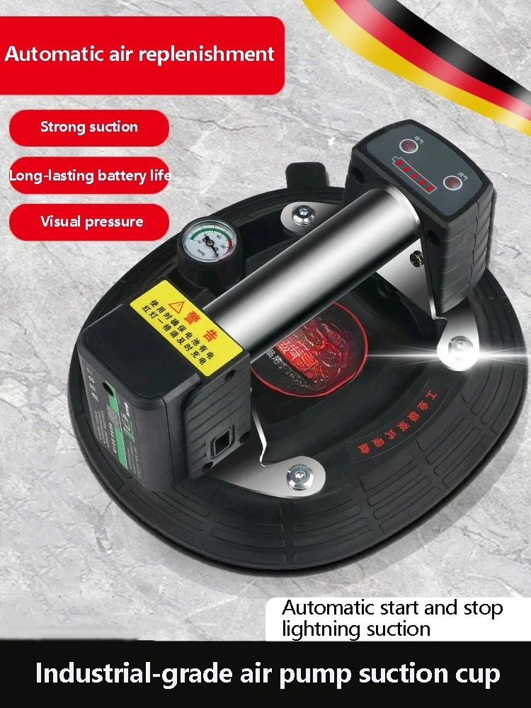 Ventosa elétrica para telha cerâmica, bateria de lítio de 9 polegadas, ventosa de vidro forte e resistente
