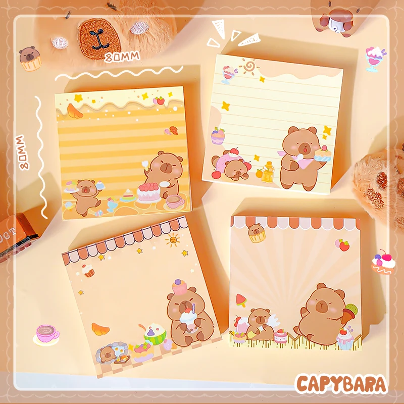 Kawaii artigos de papelaria diário suprimentos planejador escritórios acessórios bloco de notas caderno papel zero capivara bloco de notas coisas escolares