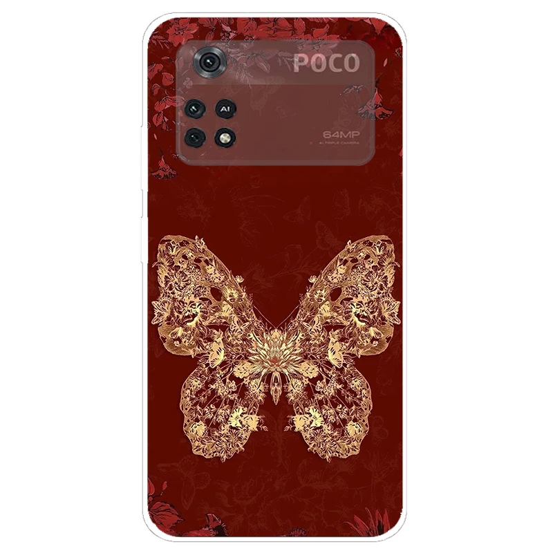 For Xiaomi Poco M4 Pro 4G Case Colorful Painted Cover Soft Silicone Case For Xiaomi Poco M4 Pro 5G PocoM4 Pro Fundas Capa Bumper