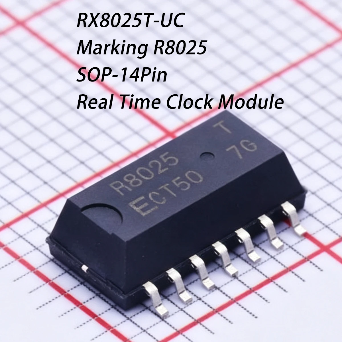 5PCS RX8025T-UC Marking R8025 SOP-14Pin-208mil 1.8Vto5.5V 32.768 kHz-DTCXO NEW Original I2C-Bus Interface Real-time Clock Module