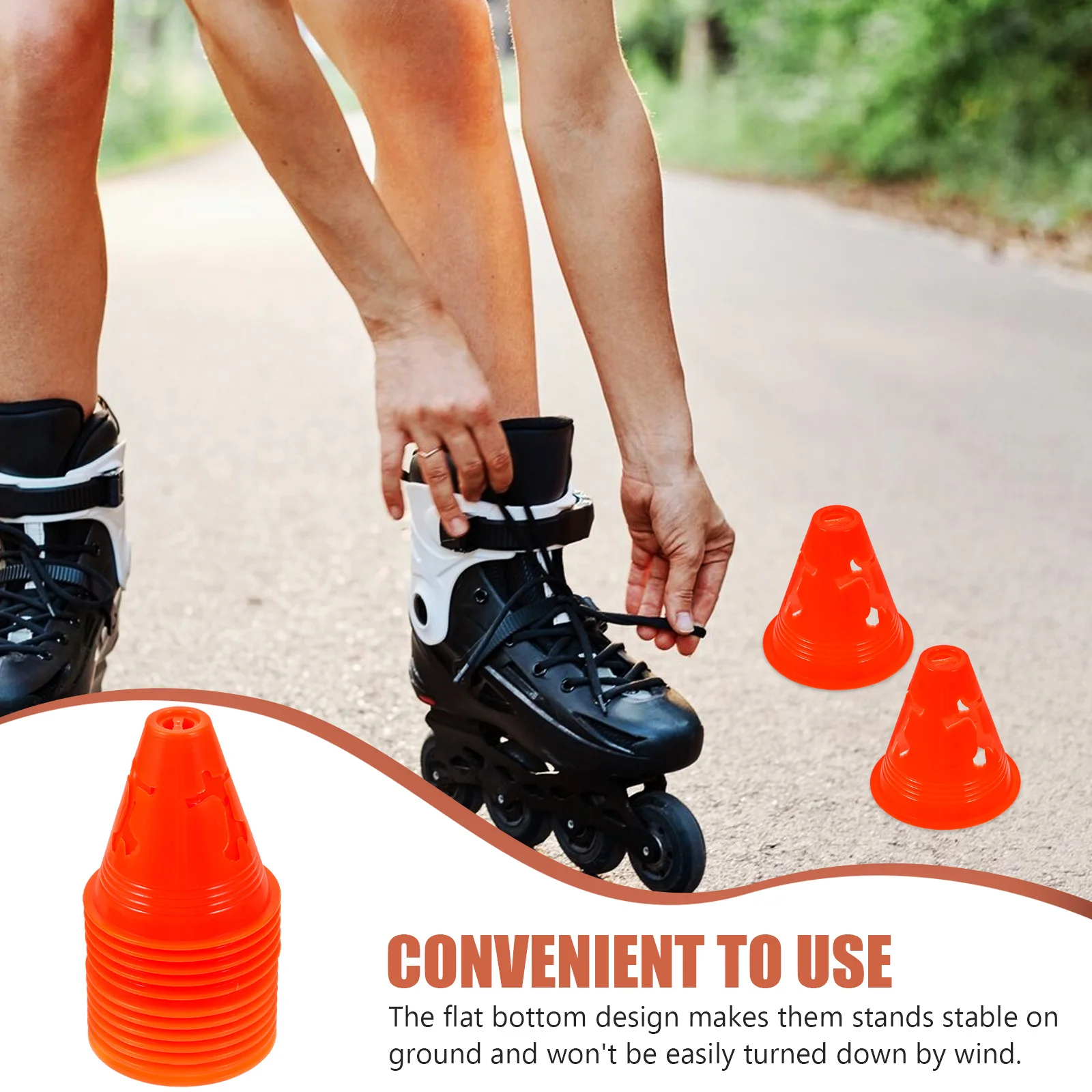 

12Pcs Stable Flat Bottom Mini Cones for Skating Soccer Football Training Drills Sports Agility Practices Miniature Road Cones