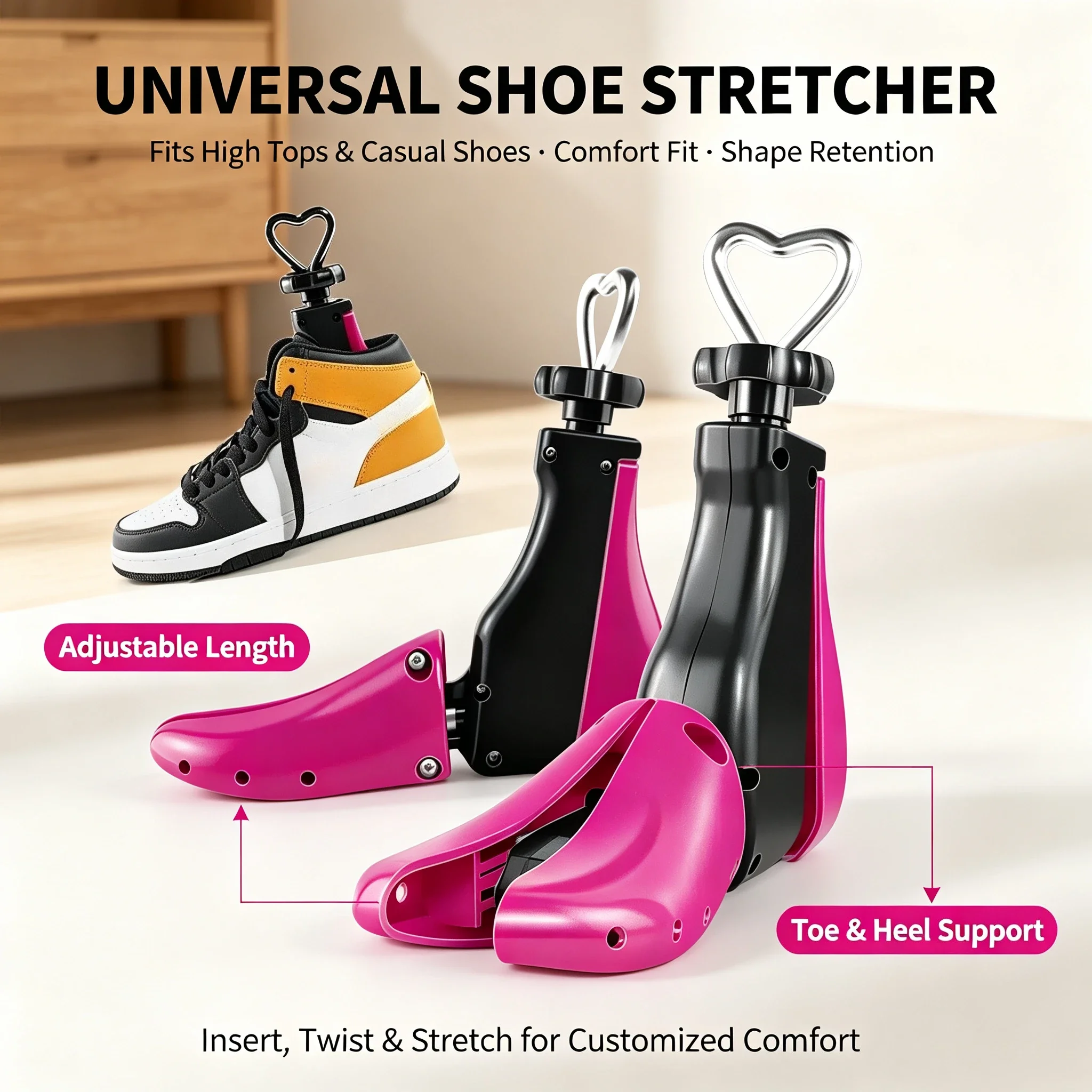 professional-2-way-shoe-stretcher-for-high-tops-and-casual-shoes-adjustable-width-length-expander-with-heart-handle-2-pcs