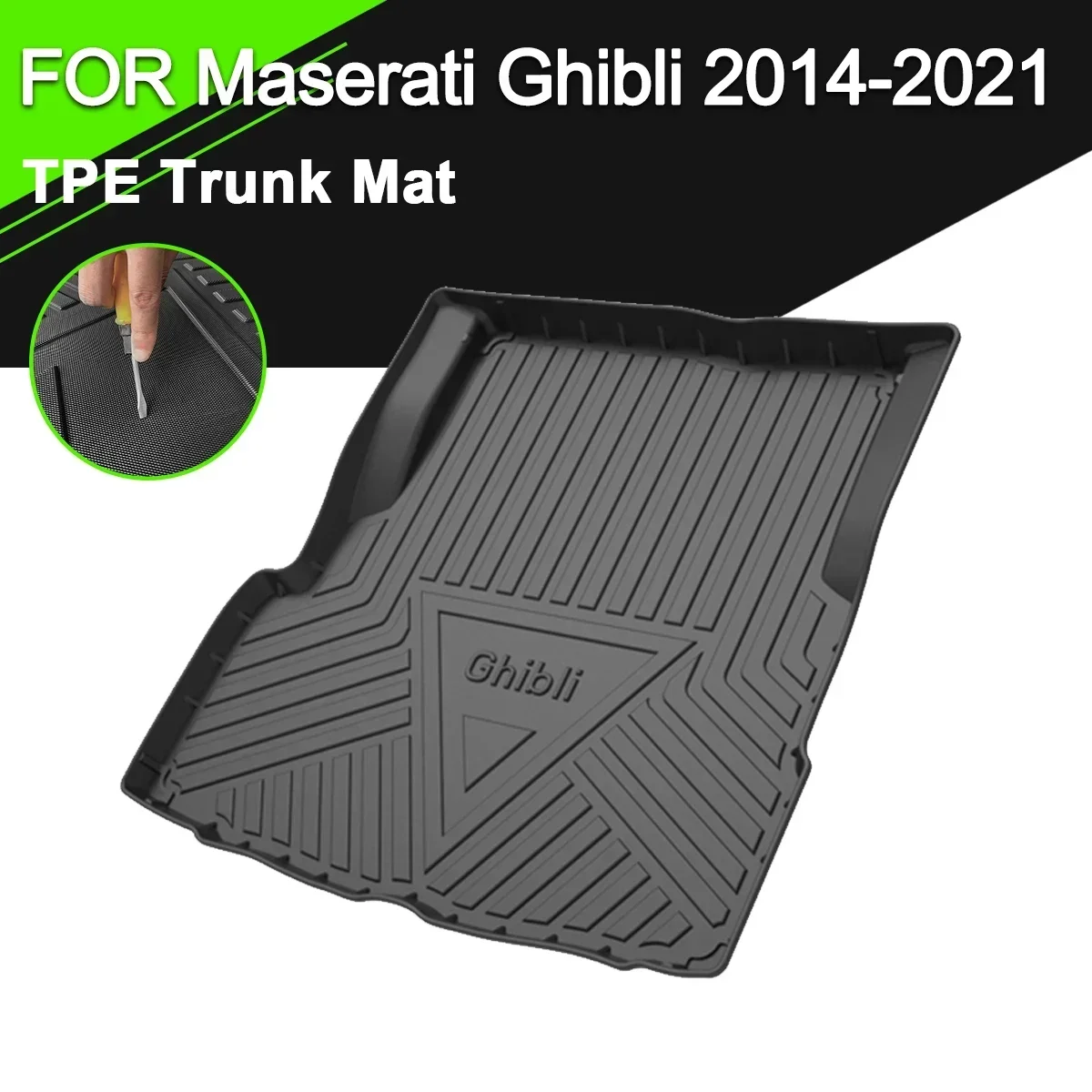 

Car Rear Trunk Cover Mat Rubber TPE Non-Slip Waterproof Cargo Liner Accessories For Maserati Ghibli 2014-2021