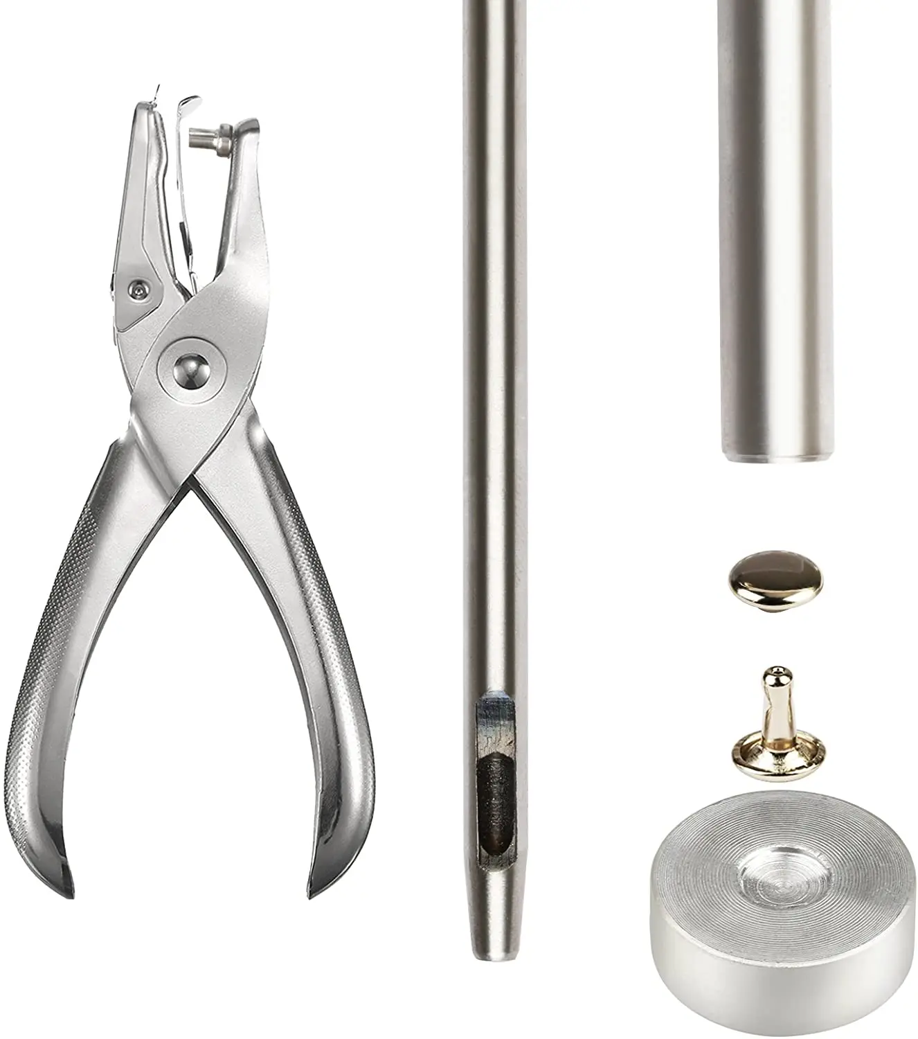 300 Sets Boxed Iron Leather Rivets Double Cap Rivets With 3 Fixing Tools Paper Punch Pliers For DIY Craft Repair Decoration