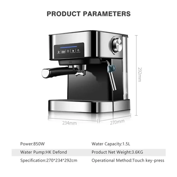 Steam Wand 15 Bar Compact Espresso Machine Coffee Maker Coffee Vending Machine Mebashi Espresso Coffee Machine 2033