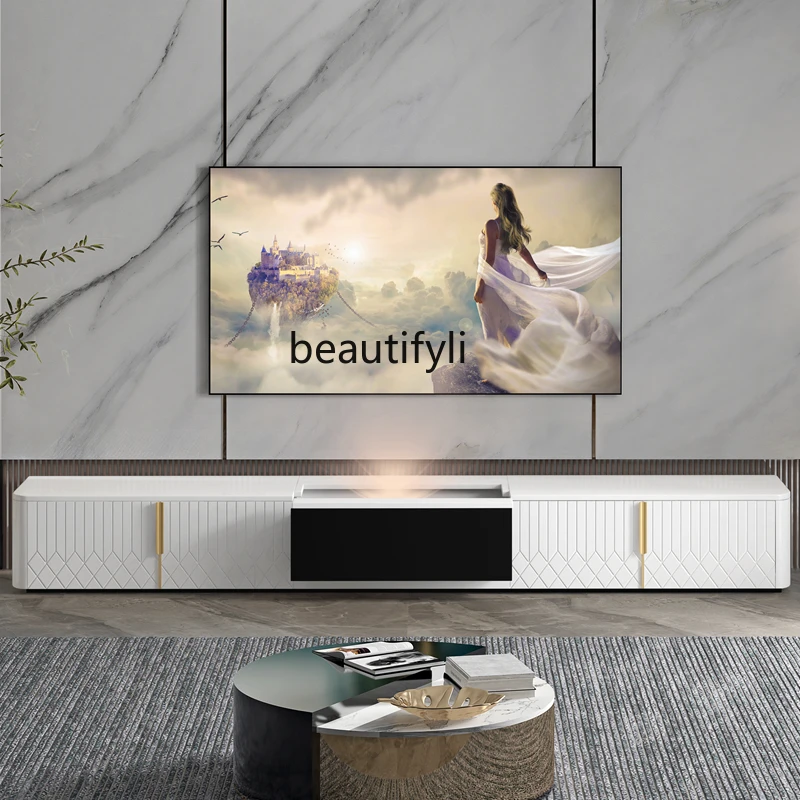 

TV Cabinet Electric Intelligent Projection Telescopic Floor Cabinet Painted MDF/Fiberboard