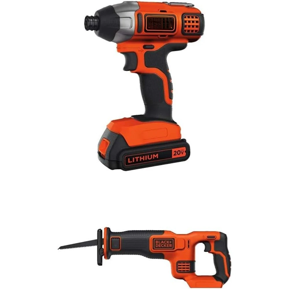 

BDCR20B 20V Max Lithium Bare Reciprocating Saw with BLACK+DECKER BDCI20C 20V MAX Lithium Impact Driver