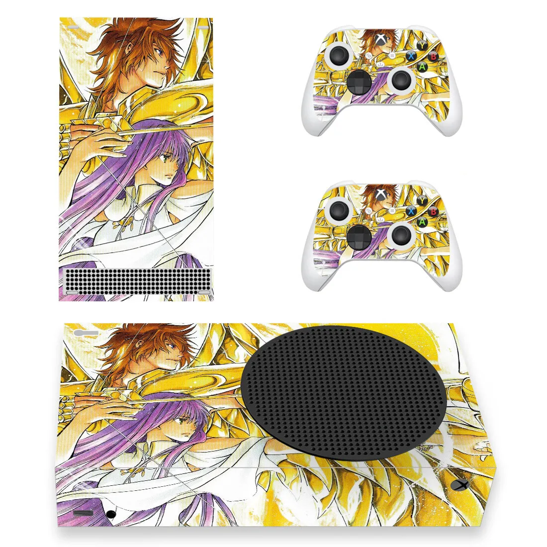 Saint Seiya Anime Skin Sticker Decal Cover for Xbox Series S Console and 2 Controllers XSS Skins Vinyl