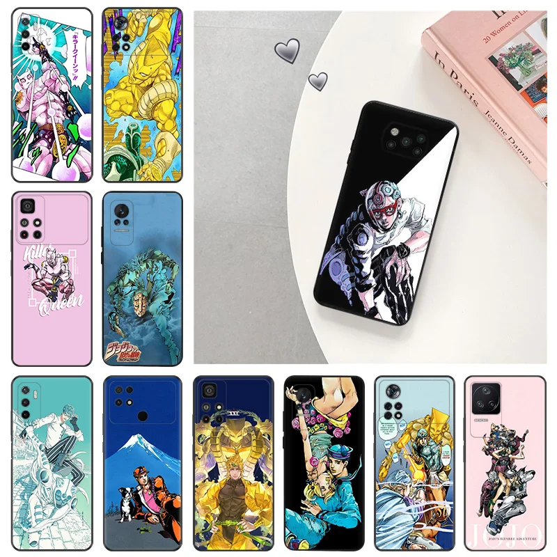 Silicone Soft Phone Case for Xiaomi Poco F5 X3 X4 X5 F3 F4 F1 M3 M4 M5 C61 14 Pro Redmi A3 A3x JoJo's Bizarre Encyclopedia Cover