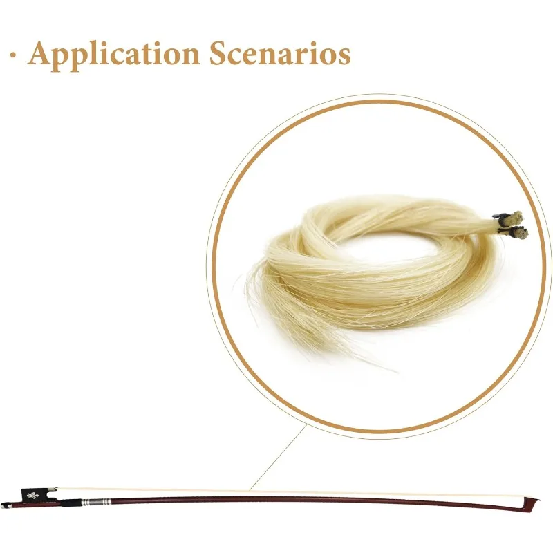 Mongolian Horse Bow Hair for Violin, Professional Violin Bow Hair Made of Genuine Extended Length: 75 cm