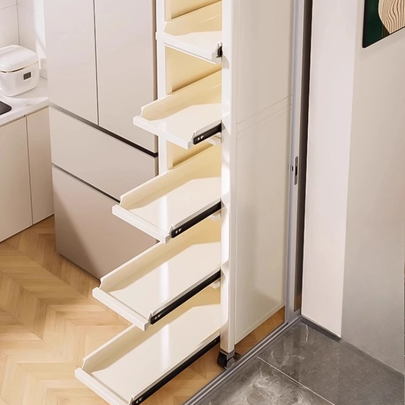 

Kitchen crevice rack refrigerator side pull-out cabinet bathroom trolley, very narrow slit pull basket gap storage cabinet