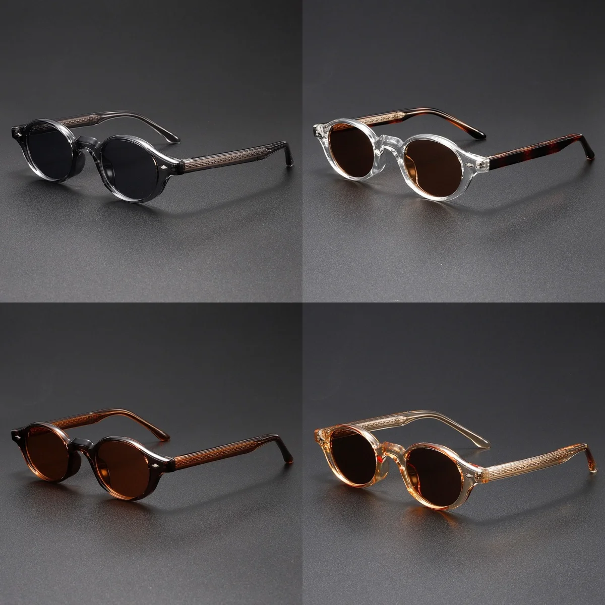 Unisex retro frame TR90 fashionable sunglasses with needle through arm high-end UV400 beach vacation decoration sun glass