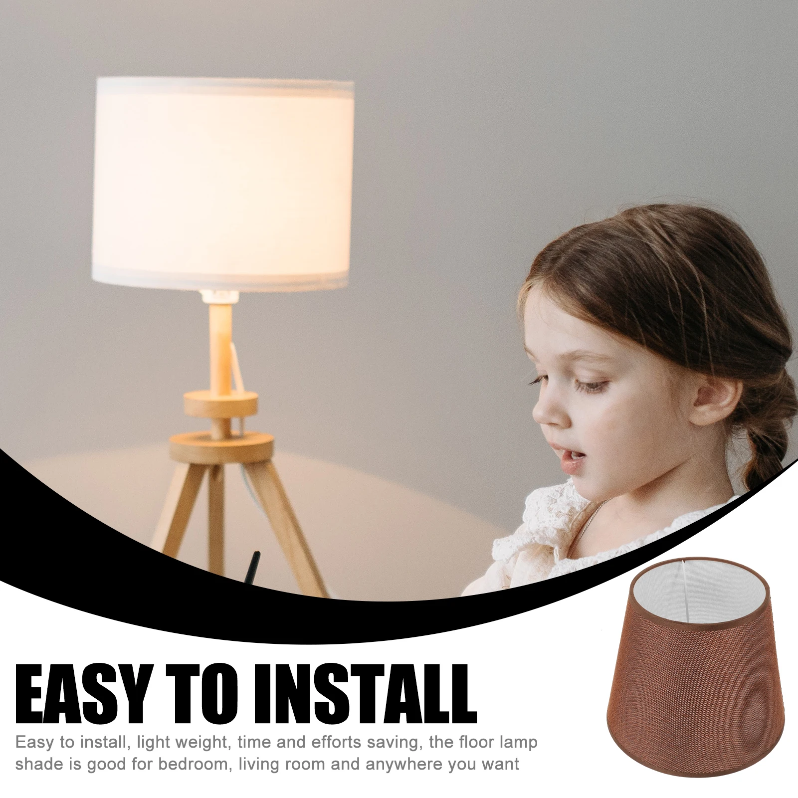 

Cloth Lamp Shade Replacement Table Lamp Cover Detachable E27 Decorative Bedroom Floor Desk Light Fixture Soften Durable