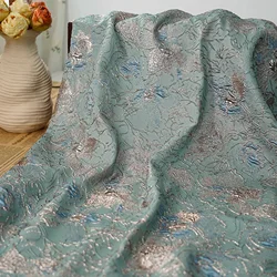 Gold Silk Relief Large Flower Jacquard Fabric Women's Dress Cheongsam Suit Decorative Sewing Fabric