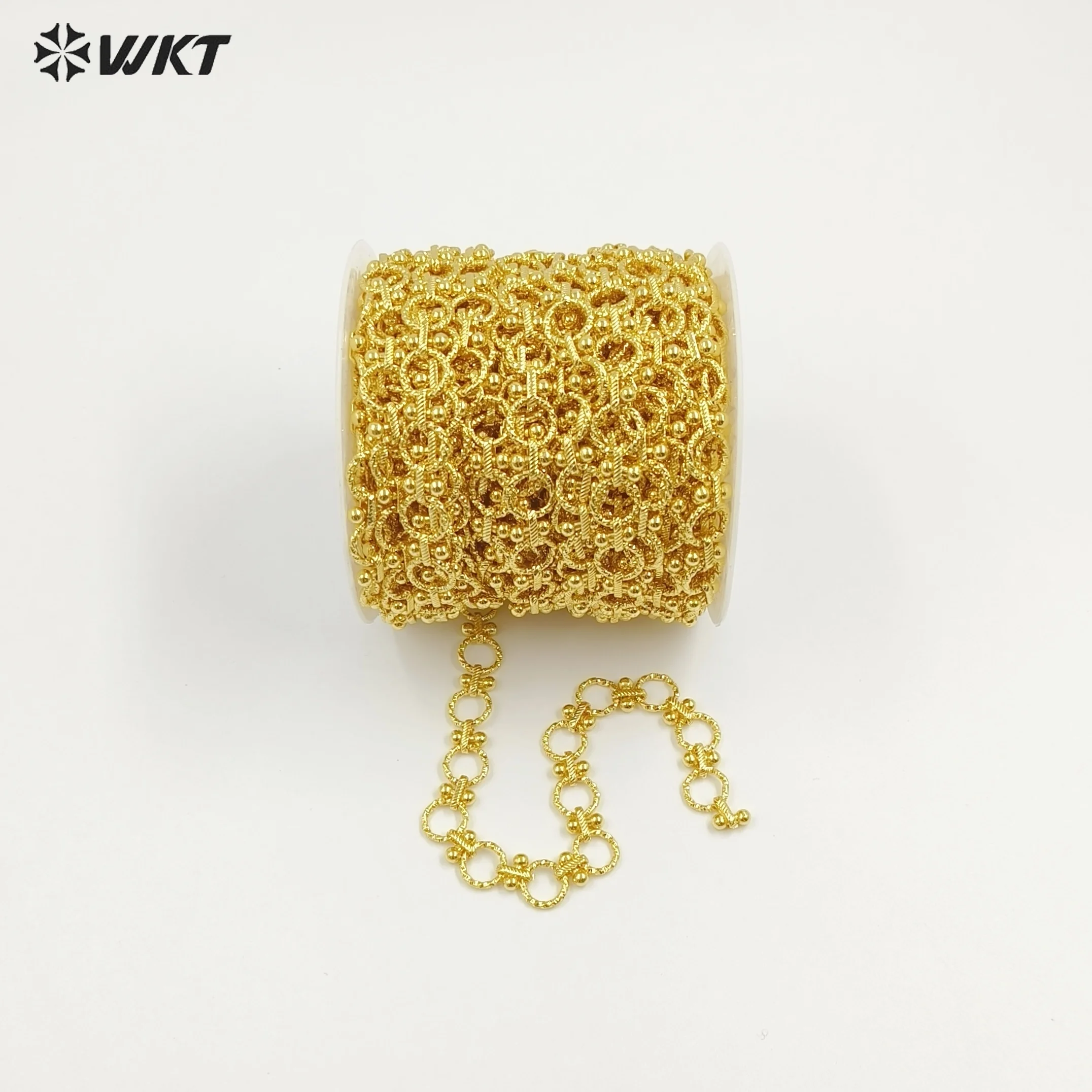 WT-BC240 Exquisite Beautiful Design Round Shape Gold Plated Chain Necklace Jewelry Making Finding Lovely Style Wholesale
