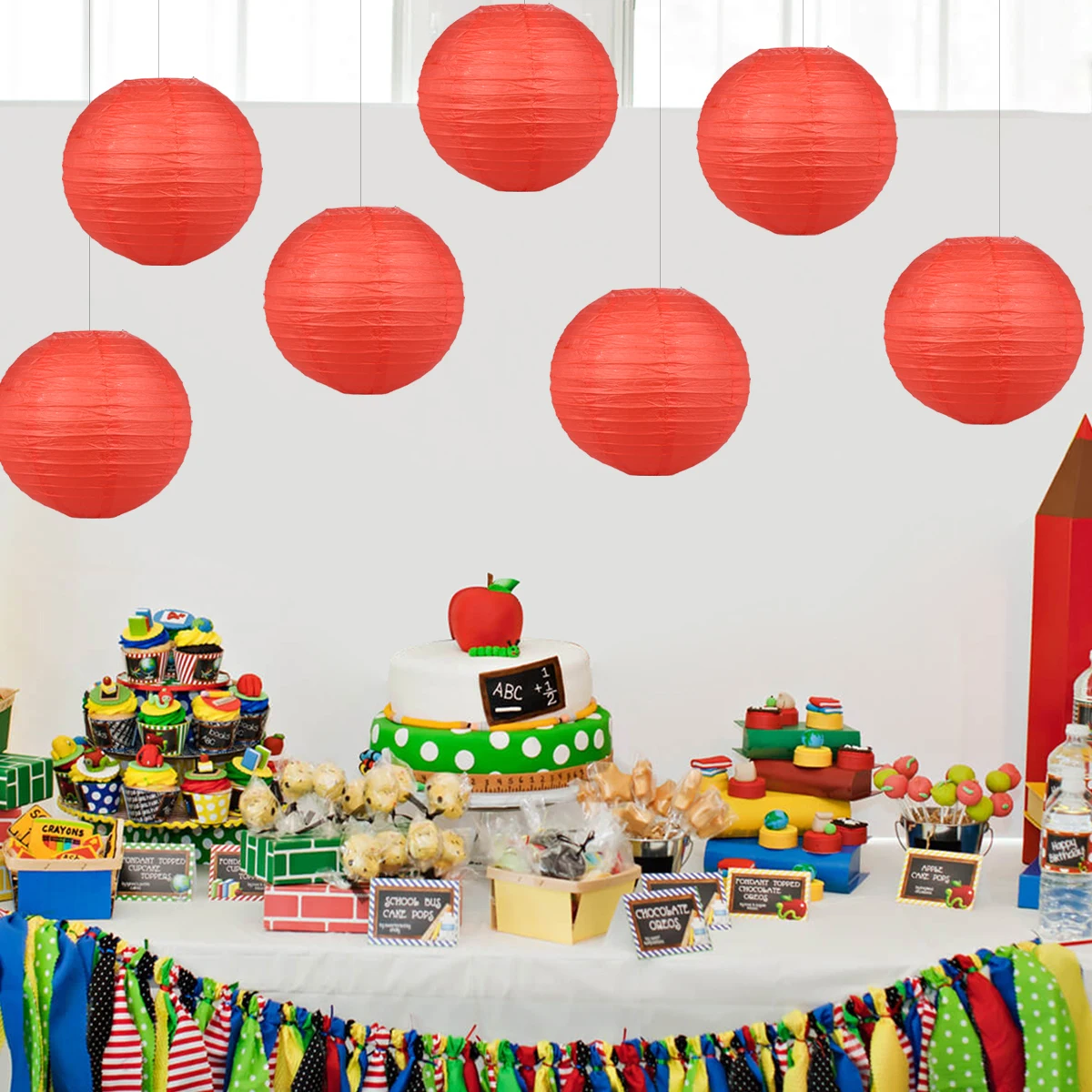 

6pcs Paper Lanterns Decorative Hanging Chinese Traditional New Year Festival Wedding Birthday Party Indoor Lighting