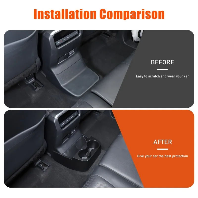 ABS For 2024+ Toyota Prado Rear Drain Cup Holder Storage Box Car Organizer Car  Accessories