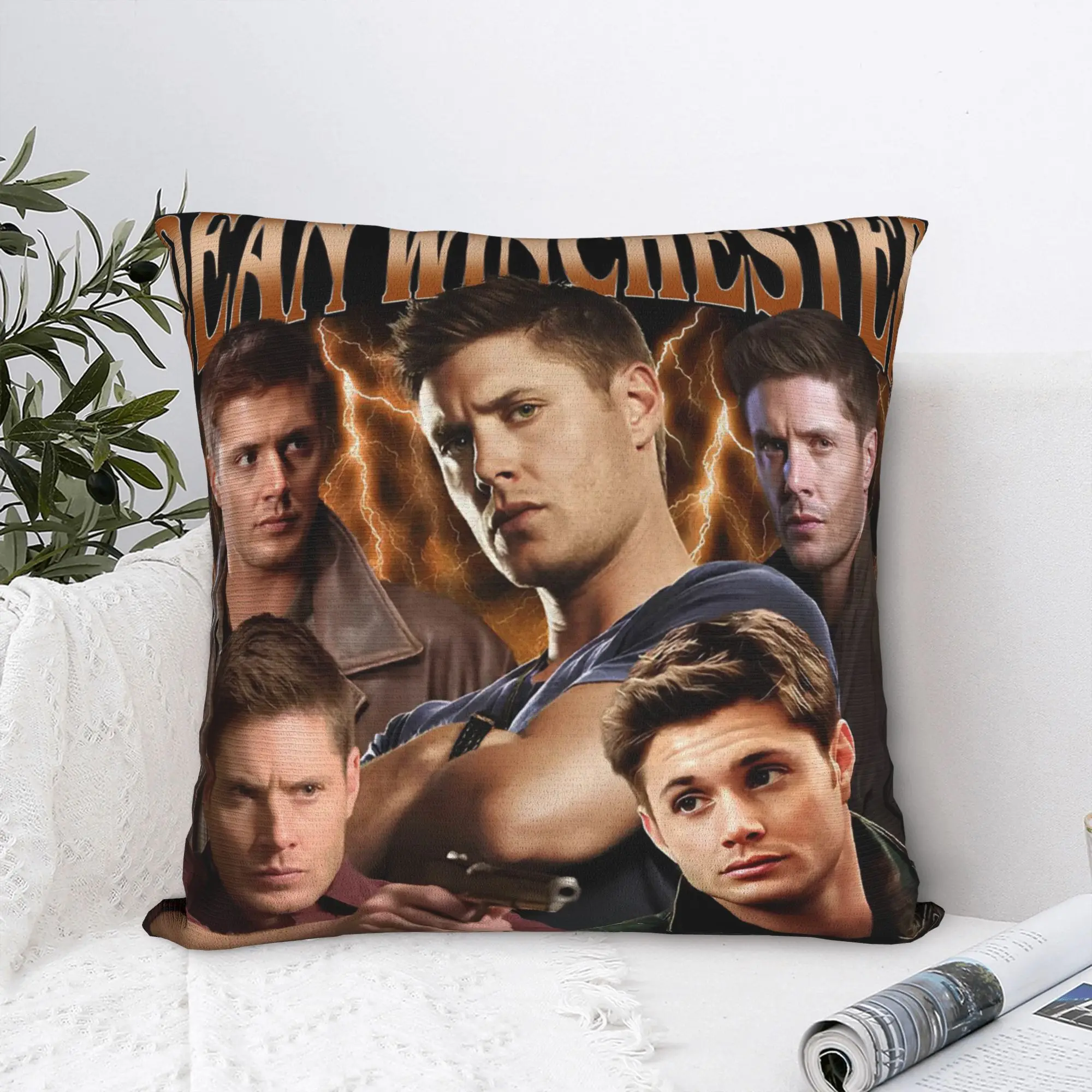 Dean Winchester Supernatural Pillowcase Printed Cushion Cover Decoration  Pillow Case Cover Seater Dropshipping 45*45cm
