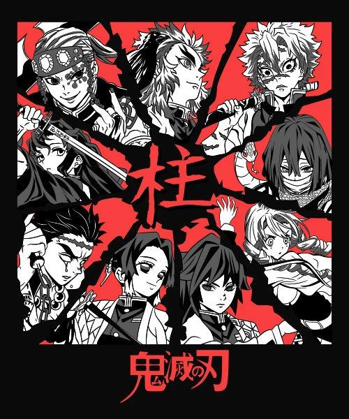 Camiseta unisex Kimetsu no Yaiba Personajes Cotton anime T-shirt