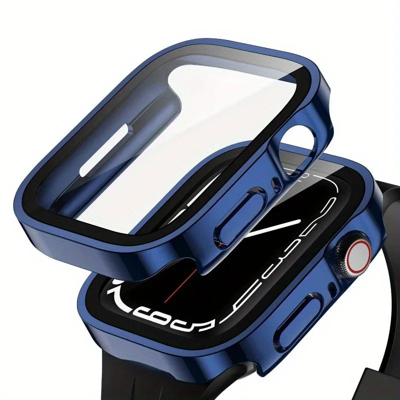 2PCS Waterproof Case for Apple Watch 7 8 9 45mm 41mm-44/40mm Bumper Screen Protector 2 PACK Edge Cover iWatch 5-SE-6 Accessories