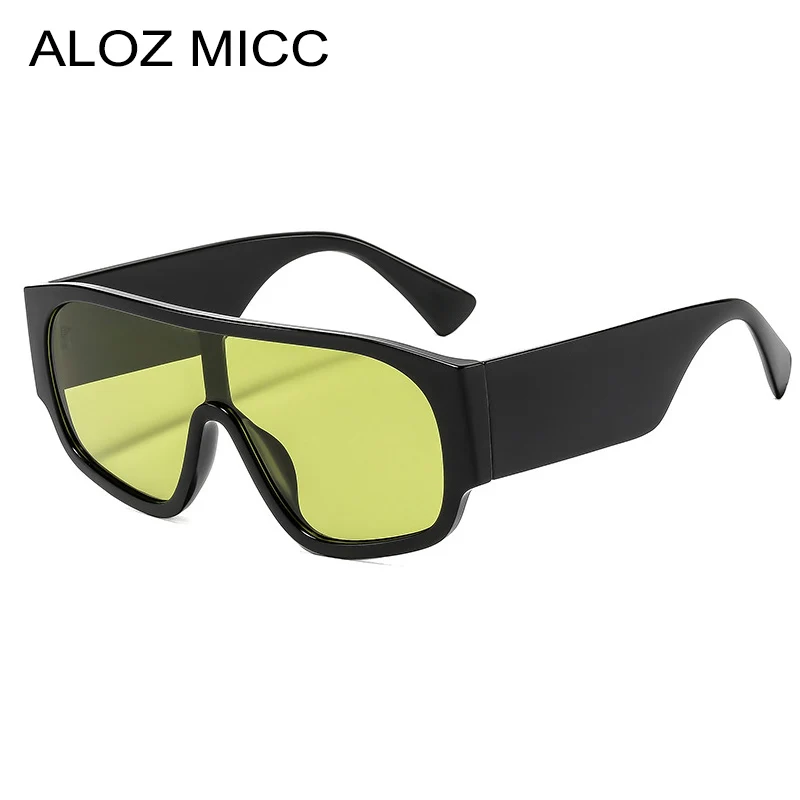 

ALOZ MICC Popular Fashion Pilot Women Candy Color Sunglasses Retro Red Green Wide Legs Men Trending Punk Sun Glasses