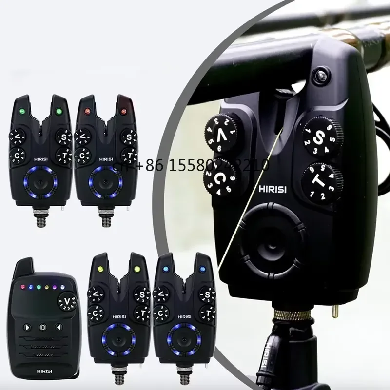 for Hirisi Wireless Carp Fishing Alarm Set Theft Bite Alarm Indicator Carp Fishing Tackle 1+4 Set S4