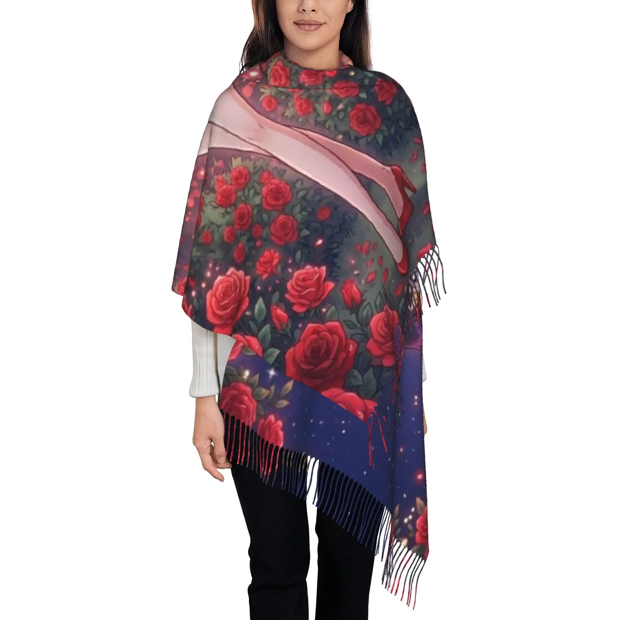 Sailor MarsTassel Scarf S-Sailor Moon In Autumn Twisted With Tassel Birthday Shawls and Wrap