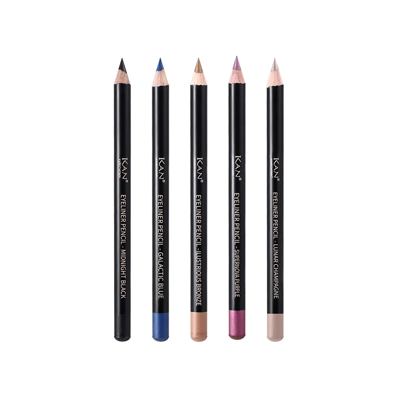 KAN Professional Glide Eyeliner Pencil Set 5pcs Long-lasting Eyeliner Pencil Makeup Kit Rich Metallic Color Makeup Eyeliner