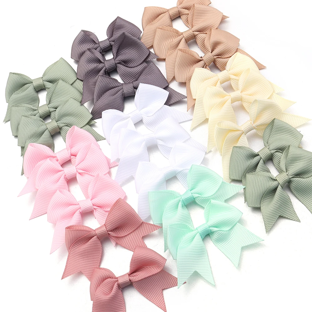 

20PCS 40*60mm Satin Ribbon Bows Decoration For Craft Gift Flower Headwear Clothing DIY Wedding Invication Card Bags Party Decor