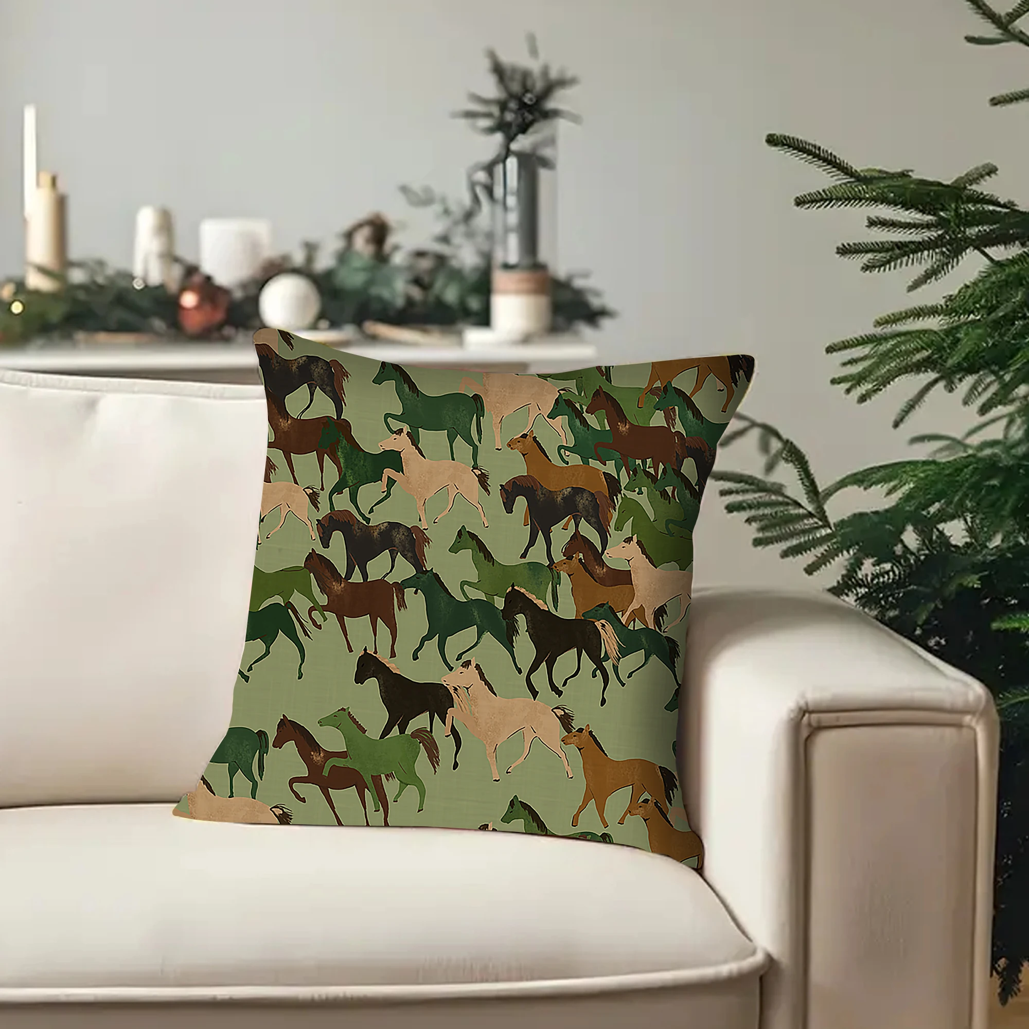 Voorgesneden 1pc paardenpatroon polyester stof, 17,62x19,68inch, voorgesneden quilten materiaal voor doe-het-zelf portemonnee ambachten doe-het-zelf ambachtelijke doek