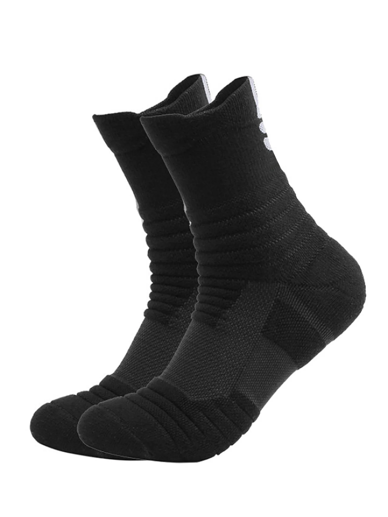 3 pairs of basketball socks, breathable, cushioned, shock-absorbing, unisex, elastic arch support, comfortable and refreshing mid-calf socks, breathable