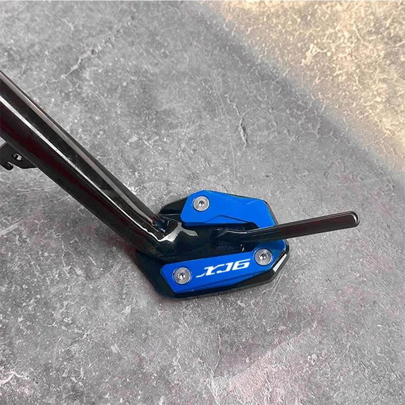 Motorcycle CNC Accessories Kickstand Foot Side Stand Enlarger Pad Tire Valve Cap For Yamaha XJ6 XJ6F XJ6N DIVERSION 2009-2015