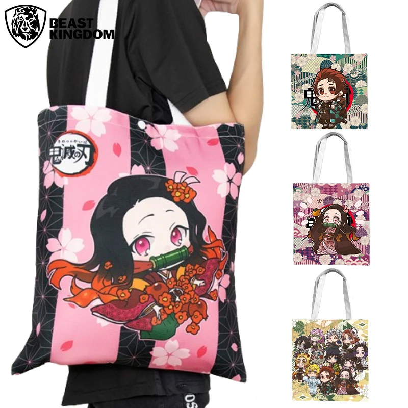 

Anime Canvas Bag Handbag Cartoon Double-sided Printing Handbags Large-capacity Bag Shoulder Bags Students Casual Canvas Bags