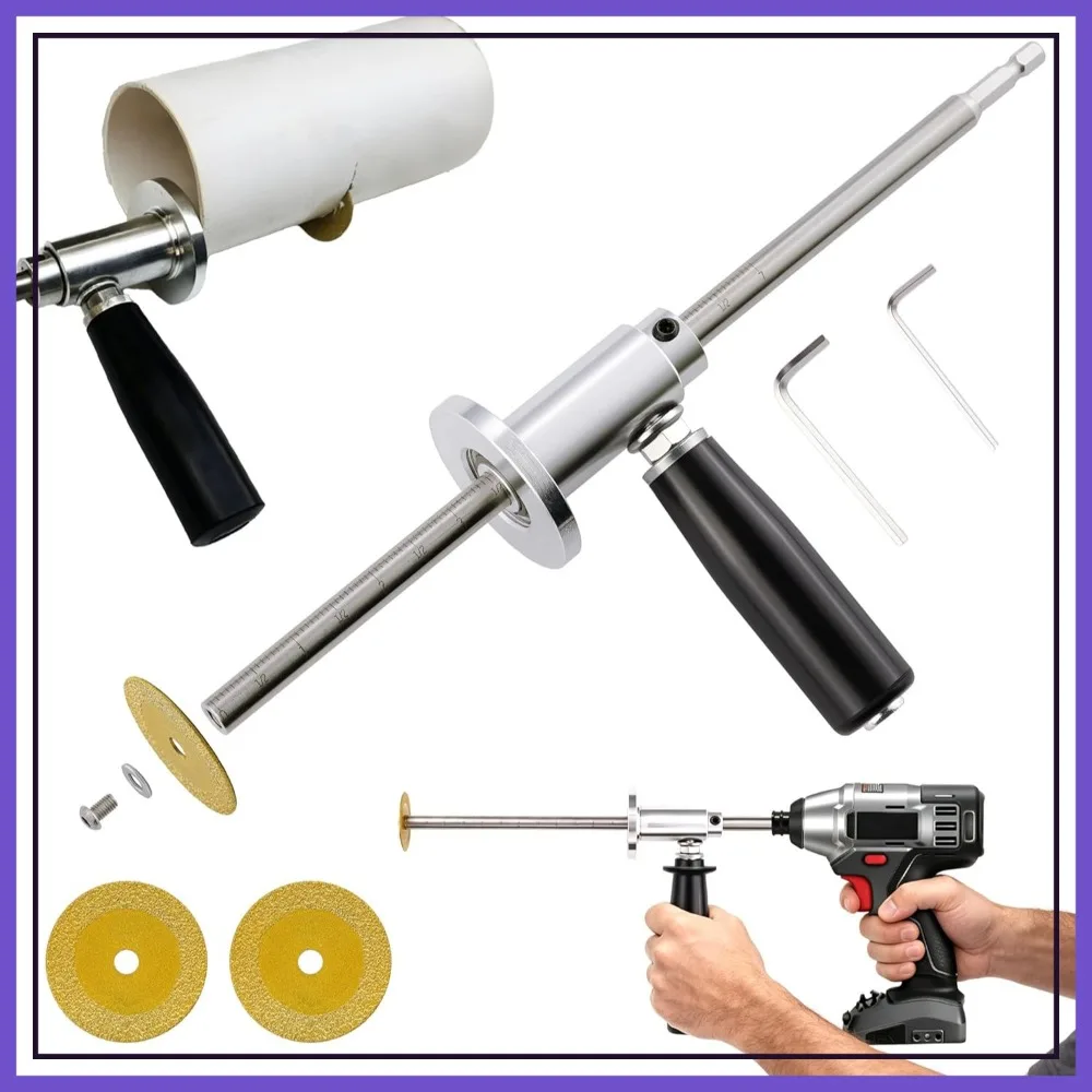 

Internal Pipe Cutter, 7" Adjustable Depth, Diamond Grits Cutting Wheel, for Stainless Steel & Plastic Hose, 1/2 to 8 Inch