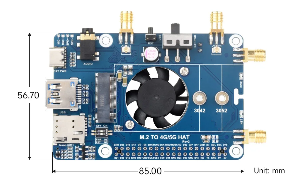 Imagem -06 - Chapéu Sim7600g-h-m2 4g para Raspberry pi Lte Cat4 de Alta Velocidade Multiband de Cobertura Global Compatível com 4g 3g 2g Gnss