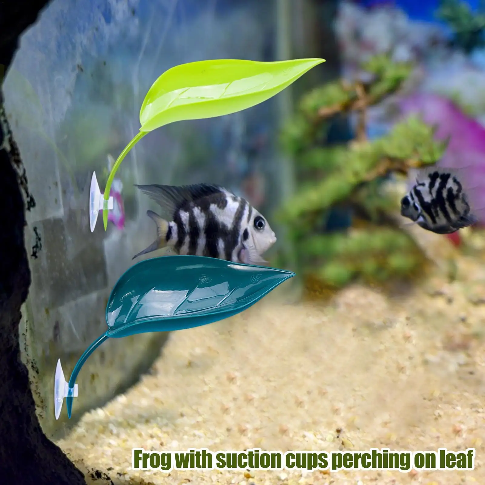 2026Frog Habitat Leaf Suction Cup for Reptiles Basking Area Reptile Decorations Frog Tank Terrarium Enhancer with Realistic Look