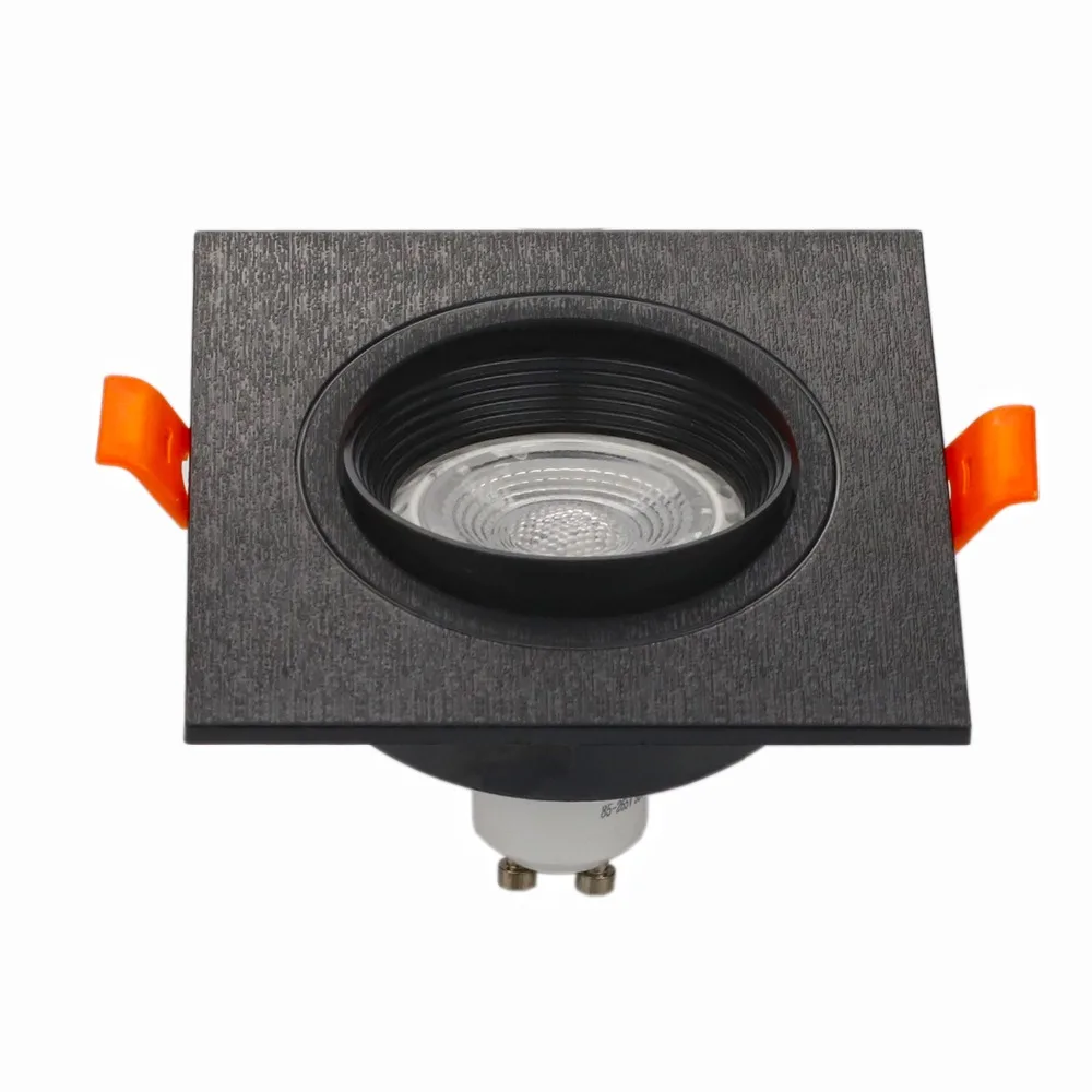 Modern Square Design Plastic Material GU10 MR16 Led Bulbs Lamp Frame Recessed Ceiling Led Spotlight Fixture for Home Decoractive