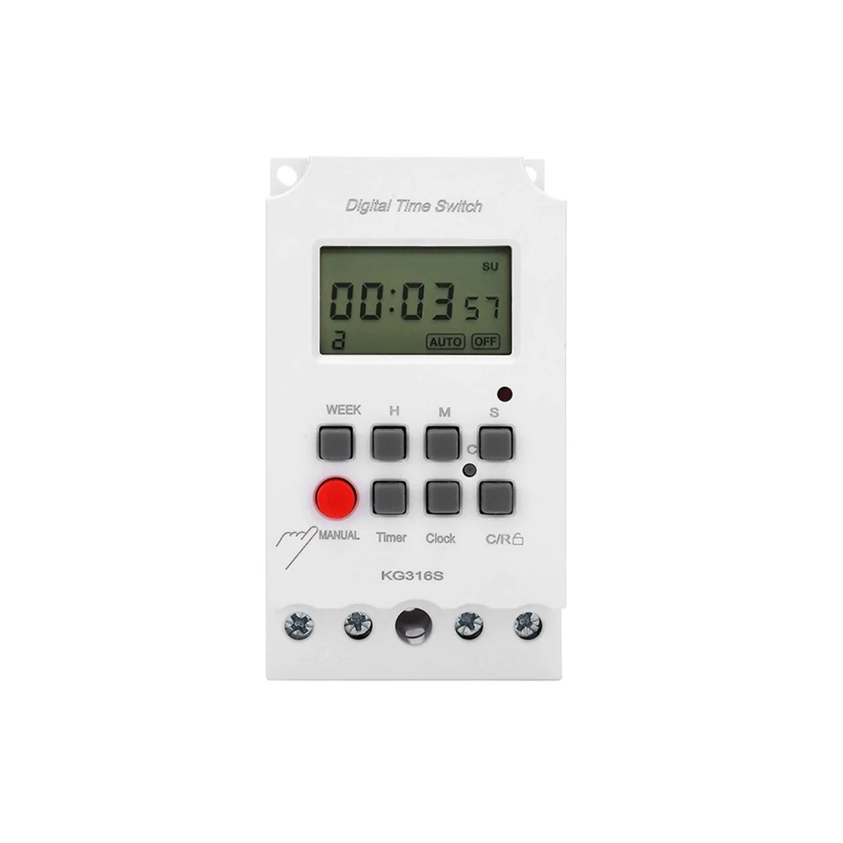 Interruptor de temporizador Digital, dispositivo electrónico programable, 220VAC 25A KG316S, 1 segundo