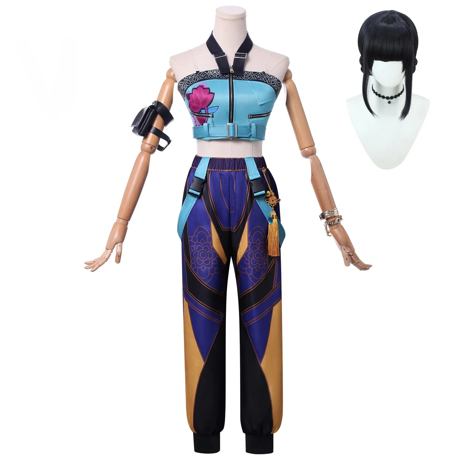 В НАЛИЧИИ K-pop Demon Hunter Zoey Косплей Костюм Парик Серьги Кольцо Полный комплект Наряды для Хэллоуина для женщин В НАЛИЧИИ K-pop Demon Hunter Zoey Косплей Костюм Парик Серьги Кольцо Полный комплект Наряды для Хэллоуина для женщин