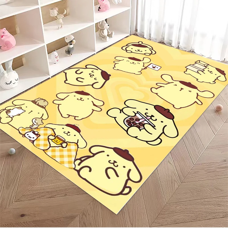 Sanrio PomPomPurin Large Area Rug Carpets for Living Room Kitchen Bedroom Sofa Home Decor Doormat Kids Floor Anti-slip Mats Gift