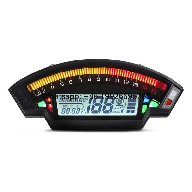 Multifunction Moto 12V Speedometer Lcd Digital Tachometer Odometer Water Temperature Fuel Gauge Motorcycle Meter