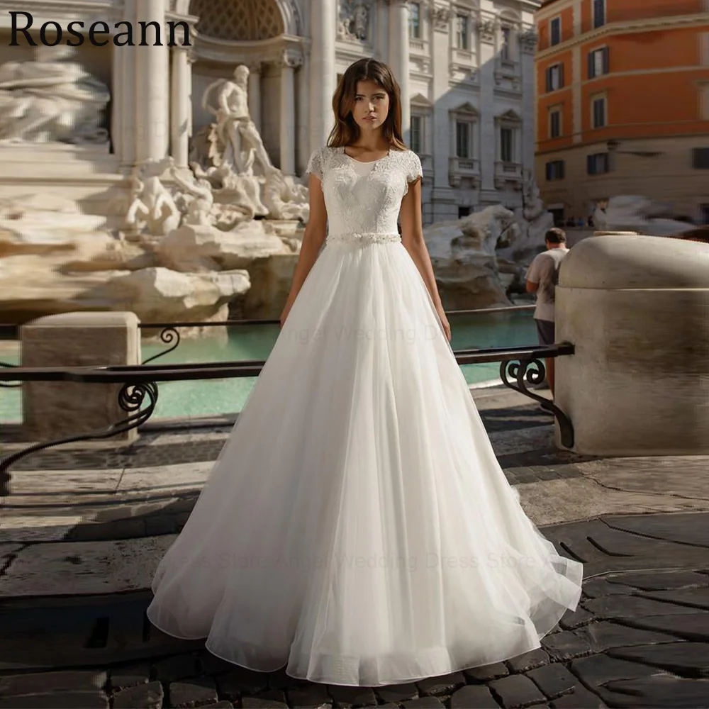 Customized Classic Wedding Dress for Bride 2026 A-Line Lace Appliques Bow Zipper Long Bridal Gowns Sweep Train Vestido De Novia