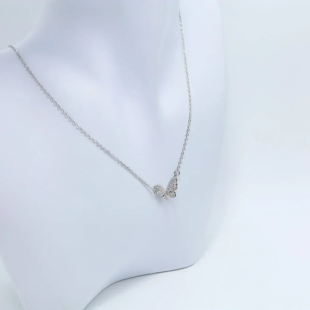 Fashion Jewelry Korean Necklace Trendy Multiple Colors Butterfly  Thin Chain Colorful Pendant  for Women image 5