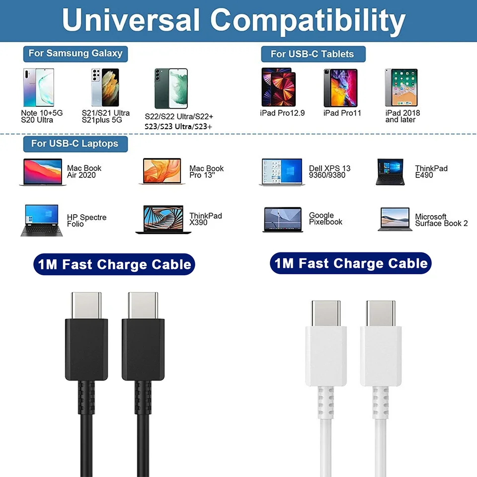 45W Super Fast Charging PD Type C Cable Quick Charge USB Cable 5A For Samsung Galaxy S20 S21 S22 S23 Ultra Plus USB Type C Cable