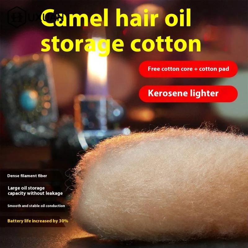 

1 комплект, верблюжья шерсть, хлопковые фитили для хранения масла, фетр для бензиновой зажигалки, доставка топливного масла, непрерывный, сильный, стабильный огненный