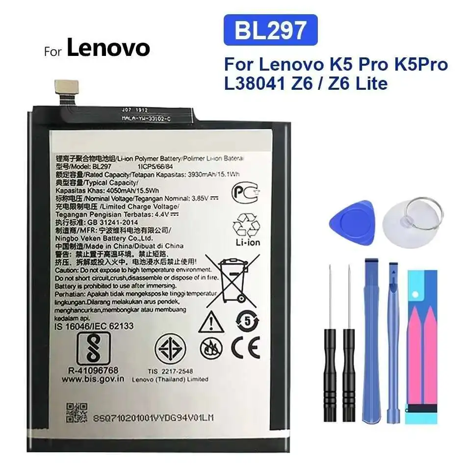 

Mobile Phone Battery BL297 Long-Lasting Performance 4050mAh For Lenovo K5 Pro L38041 Z6 Z6 Lite Reliable Power
