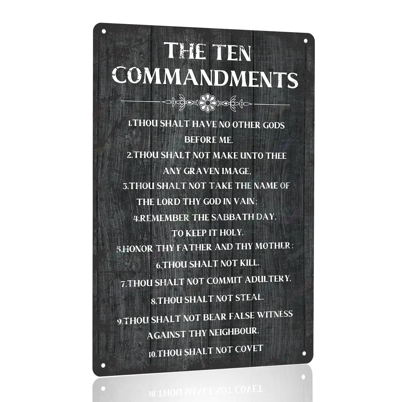The Ten Commandments Thou Shalt Have No Other Gods Before Me Metal Hanging Sign Inspirational Signs Gift Farmhouse Rustic Wall A