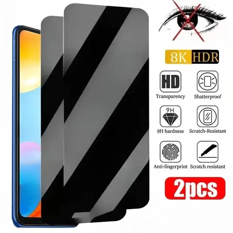 

Privacy Screen Protector Note 14 13 12 11 10 9 8 14S 12S 11S Anti-Spy Glass For Redmi 14C 13C 12C 10C A5 A4 A3 Pro