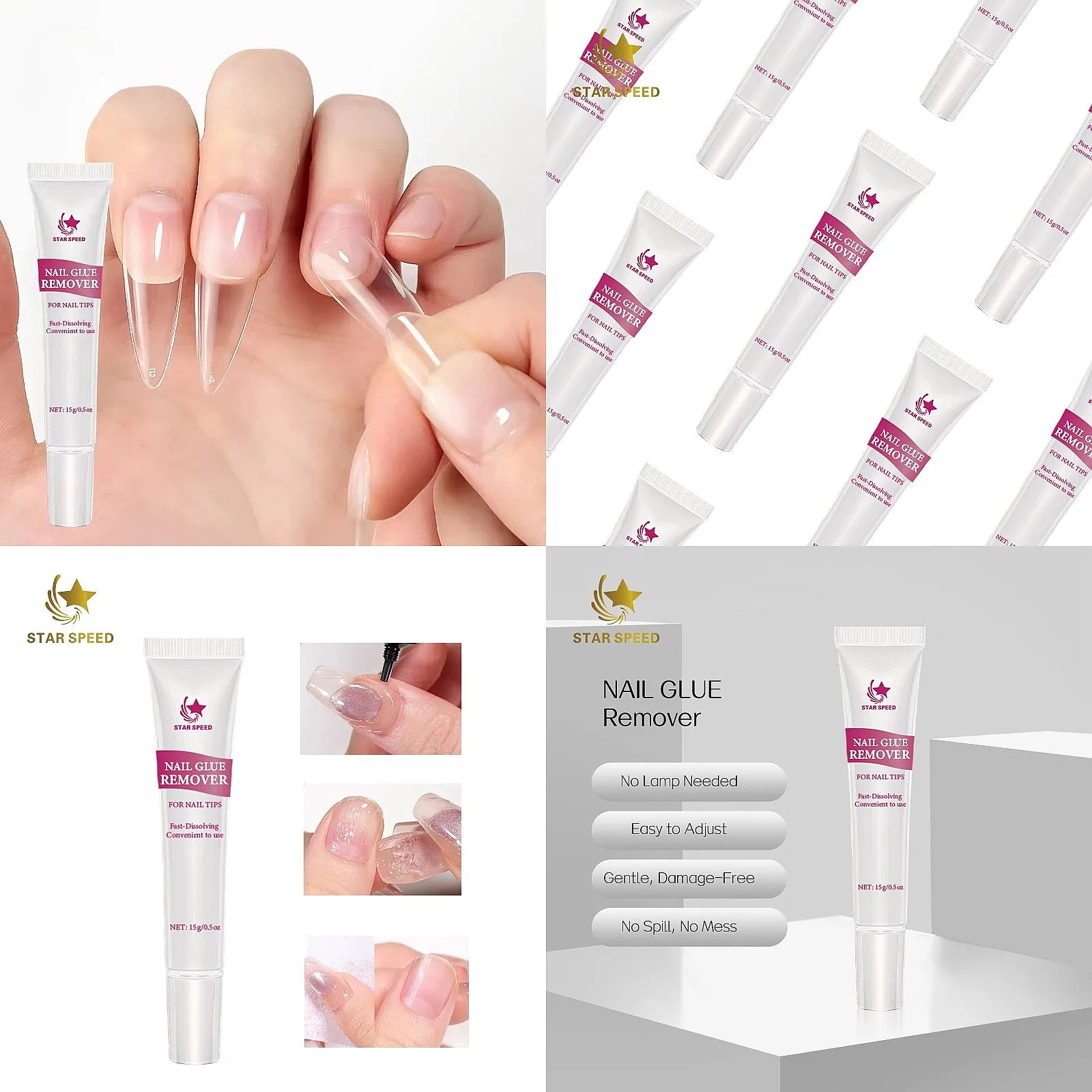 Semi Solid Nail Glue 15ml & Gel Remover Set for Press On Nails Custom Free Sample